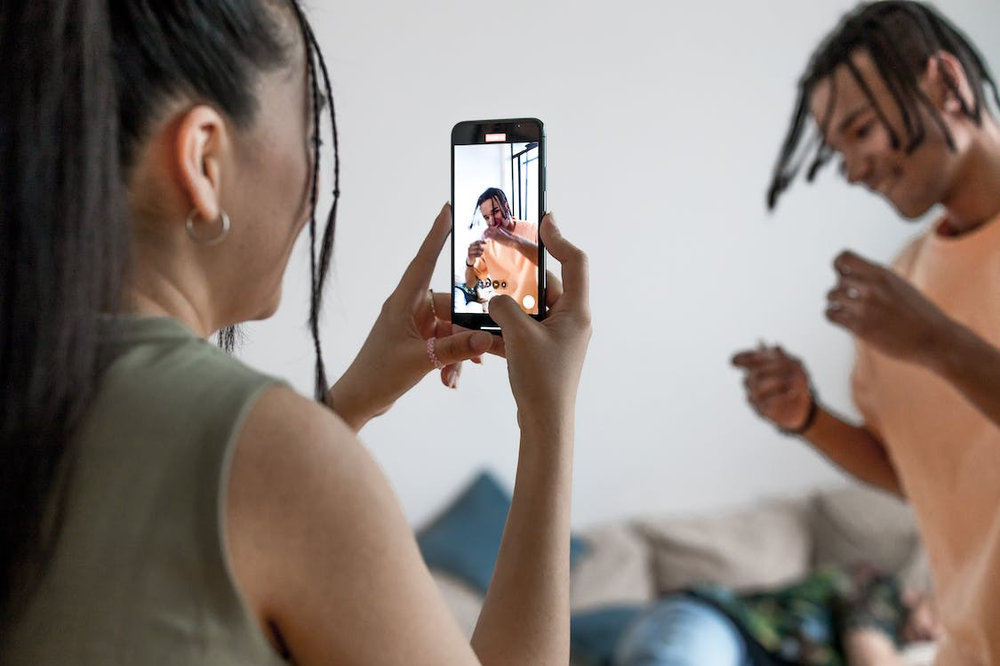 a person taking a picture