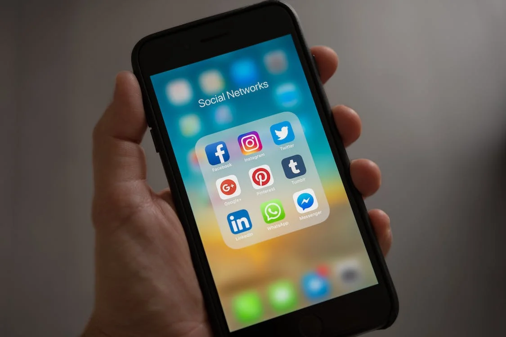 a phone with social media apps