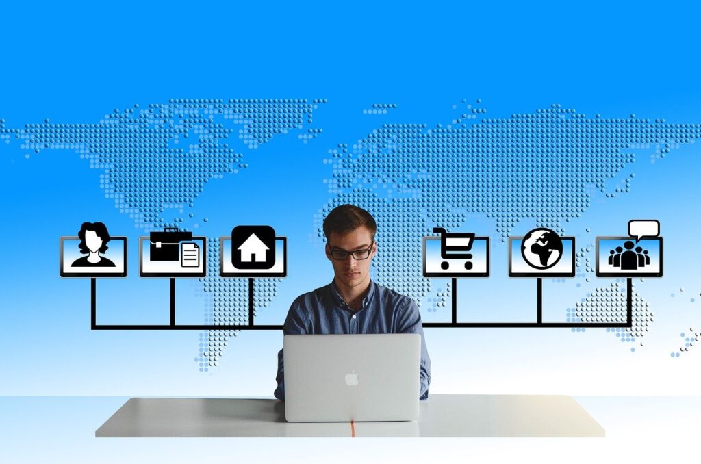 a man with networks